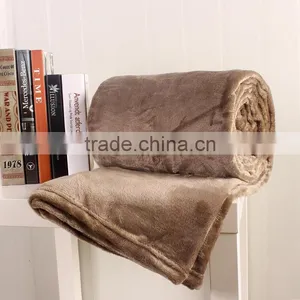 100% Polyester Printed Solid and Soft Coral Velvet Fleece Blanket thumbnail-3
