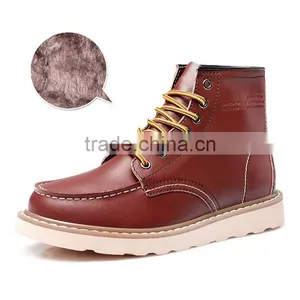 Winter Keep Warm Leather Casual Shoes High Top for Men, High Quality High Upper Working Boots Shoes With Villus thumbnail-3