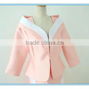 Elegant Skirt Sets Pink Color Combination Wholesale Church Suits For Ladies thumbnail-4