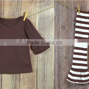 Red Long Sleeve Shirt and Red White Stripe Pants Set Children Christmas Outfit thumbnail-2