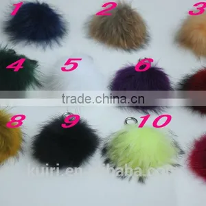 DIY 13cm Real Raccoon Fur Pompoms Fur Balls for Knitted Beanies Keychain and Scarves Shoes Real Fur Pom Pom Wholesale thumbnail-1