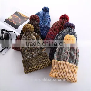 Women's Hat Winter Shoe Female Knit Autumn Thicken Pom Hats For Girls Caps Thicken Cap thumbnail-1