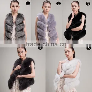 Myfur Ladies Full Pelt Fashionable Genuine Natural Fox Fur Vest Waistcoat Girls Gilet Short Fur thumbnail-6
