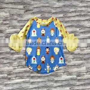 Wholesale Baby Clothes Ruffle Raglan Baby Icing Ruffle Top With Bunny Printed thumbnail-3