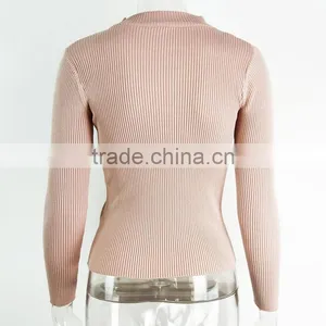 Elegant Halter Knitted Sweater Autumn Winter White Short Pullover Women Tops Slim v Neck Black Jumper Casual Pull Femme thumbnail-4