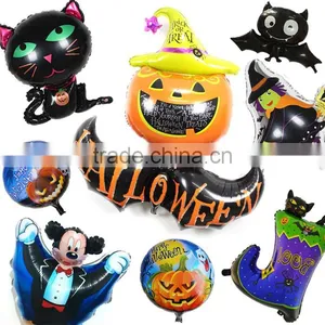 Aluminium Foil Balloon Halloween Bat Animal Black Orange Message " Halloween " Foil Balloons Wholesale thumbnail-3