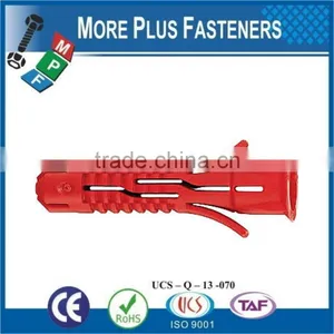 Made in Taiwan Colored Universal Long Conical Ribbed Plastic Anchor and Wall Plugs thumbnail-5