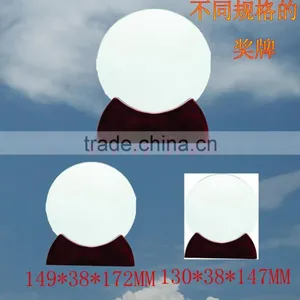 High Quality Blank Round Wooden Glass Trophy Designs for Wooden Base For Trophy JKC-0008 thumbnail-1