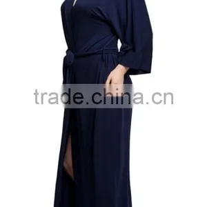 Cheap 100% Cotton Plain Extra Long Women Bathrobe thumbnail-5