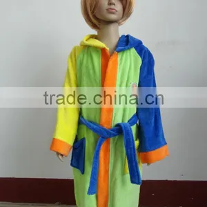 100%cotton Velour Children Bath Robe thumbnail-1