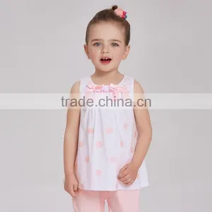 Custom Polka Dot Print Front Lace Sleeveless Undershirt for Girls thumbnail-1