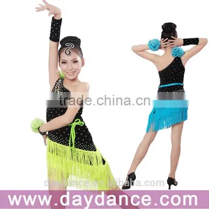 Girls Kids Latin Dance Costumes Fringe Children Ballroom Stage Dance Wear thumbnail-1