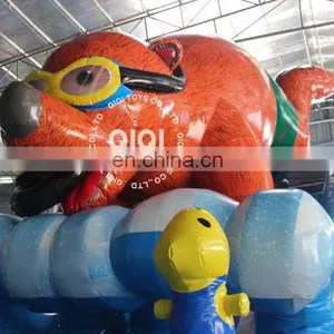 Inflatable Bear Camp Toboggan / Special Design Gonfiabile Water Slide With Pool thumbnail-4