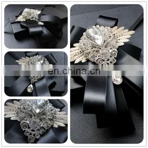 Aidocrystal Tuxedo Classic Bowtie Satin Rhinestone Neckwear Men Wedding Groom Party Plain Bow Tie thumbnail-1