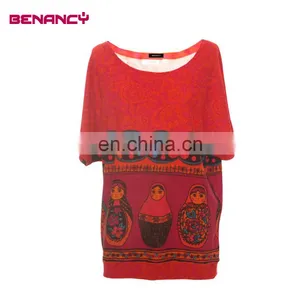 2017 Middle Aged Plus Size Women Tshirt Russian Doll thumbnail-1