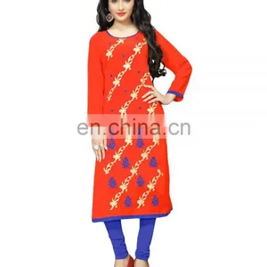 Ladies Party Wear Georgette Stitched Kurtis With Embroidery 2017 thumbnail-1