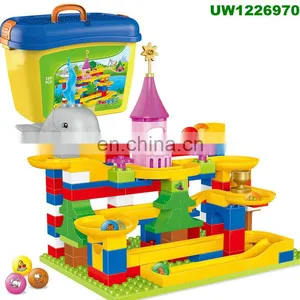City Building Blocks Set, Track Builder Castle Kit, Car Racing Toy, 163 Pcs DIY Learning Puzzles thumbnail-5