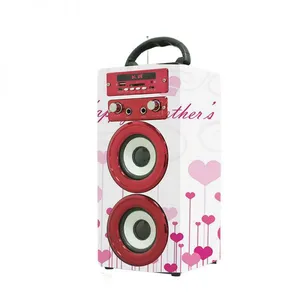 Christmas Gifts Promotion Party Speaker Outdoor Wooden 1000MAH Battery OEM/ODM With TF Card/AUX/FM Radio Stereo Music System thumbnail-4