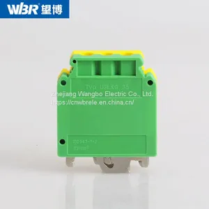 Yellow-green Ground Terminal USLKG35 Cable Connector DIN Rail Terminal thumbnail-2