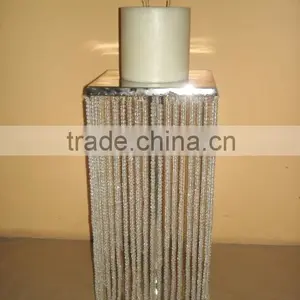 Hurricane Lamp Candlestick Candelabra With Hanging Crystals thumbnail-6