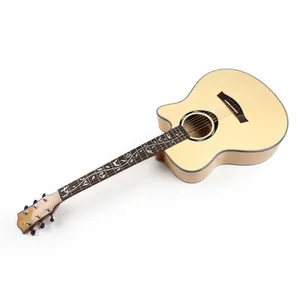 High Quality Acoustic Guitar 40 Inch Fretboard Inlay OEM Guitar Wholesale From China With Cheap Price thumbnail-2