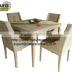 TF0705 Dining Set, Rattan Wickers Dining Table and Chairs for 4 People thumbnail-1