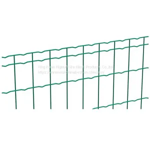 Green PVC Welded Wire Steel Mesh Euro Fence thumbnail-1