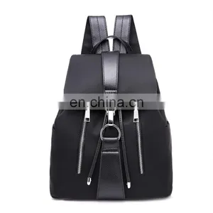 Girls Nylon Zipper Lock, Design Black Femme Mochila Female School Bags Backpack For Women/ thumbnail-2