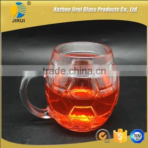 600ml Football Design Clear Glass Mason Jar thumbnail-5