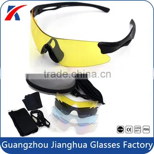 Interchangeable 5 Lens Full Set UV400 Sport Protective Sun Glasses Tennis Eyewear With Smaller Case thumbnail-1