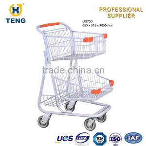 US00B Pull Along Shopping Trolley With Four Wheels and Tray thumbnail-5