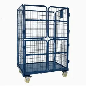 2 Sided a Frame Nestable Mild Steel Warehouse Storage Roll Cage thumbnail-1