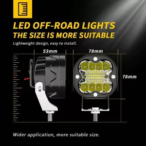 3Inch Led Work Spotlights 12V 24V 66W Headlights for Motorcycles Flood Led Bar Fog Lights for Car Truck 4x4 Off Road SUV ATV thumbnail-2