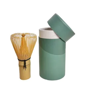 Environmental Friendly OEM Paper Barrel Packed Green Tea Whisk With Custom String Colour thumbnail-2