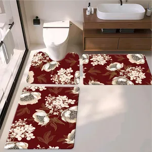 Flower Design Remium Anti-Fatigue Toilet Bath Mat – Gel & Foam Cushion, Stain Resistant & Easy to Clean thumbnail-4