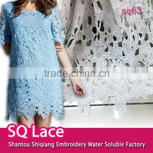 2016 Embroidery Lace Milk Silk Fabric Polyester Lace Fabric for Making Dress thumbnail-1