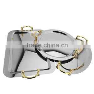 Clearly Mirror Polished Metal Serving Trays Wholesale Mirror Serving Tray With Round+rectangle+oval Shap thumbnail-2