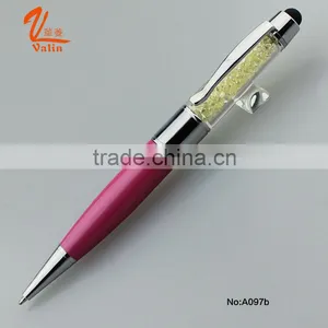 2016 Valin Blue USB Disk Metal Ball Pen With Crystal Touch Screen thumbnail-1