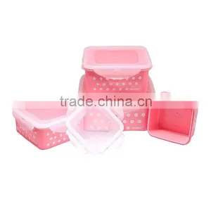 4pcs Rectangle Plastic Storage Box With Lid thumbnail-3
