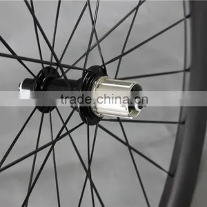 Black Hub 700C Tubular Carbon Wheel Set Professional UD Matt Carbon Road Bike Tubular Wheelset W65T thumbnail-6