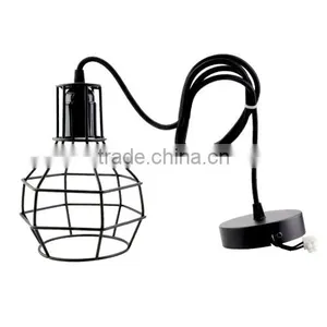 2015 Vintage Pendant Lamp Light Black Metal Iron Lampshade Lamp Cover E27 220V Loft Coffee Bar Restaurant Kitchen Lights thumbnail-4