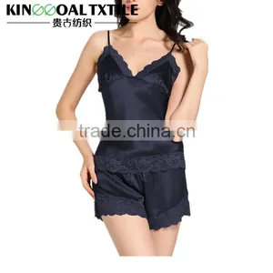 100% Pure Silk Pajama Luxurious Solid Color Silk Sleepwear Women thumbnail-2