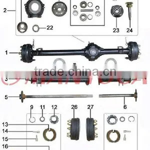 Tricycle Parts: Rear Axle (5 Hole) thumbnail-1