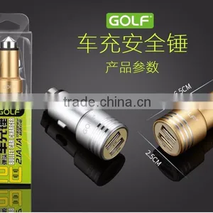 GOLF Original GF-C06 Bullet Series Metal Matt Car Charger 2.1A/1A Dual USB Fast Charging Car Charger for Universal Device thumbnail-6