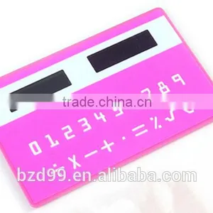 Solar Powered Gift Items/ Porket Mini Card Shape Solar Unique Calculator/ Electronic Gift Logo Custom Printed OEM Manufacturer thumbnail-2