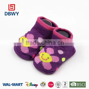 Comfortable Colorful Flower Jacquard Cotton Baby Socks in China thumbnail-1