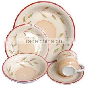 16 Pieces Glazed Ceramic Dinnerware,color Glazed Stoneware Dinnerware,stoneware Dinnerware Set thumbnail-3