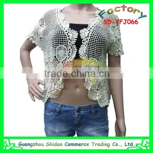 European Style Cotton Fashion Women Lace Crochet Shirts Fancy Lady Blouses and Tops thumbnail-5