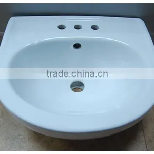 Bathroom Ceramic Colored Wash Basin Without Pedestal thumbnail-4