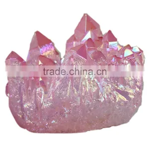 Wholesale Pink Flame Aura Crystal Quartz Cluster thumbnail-1